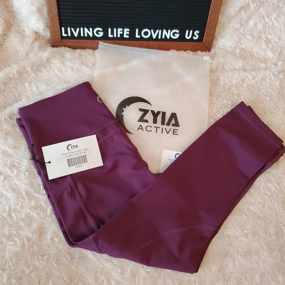 HTF - ZYIA Plum Pocket Light n Tight Size 4